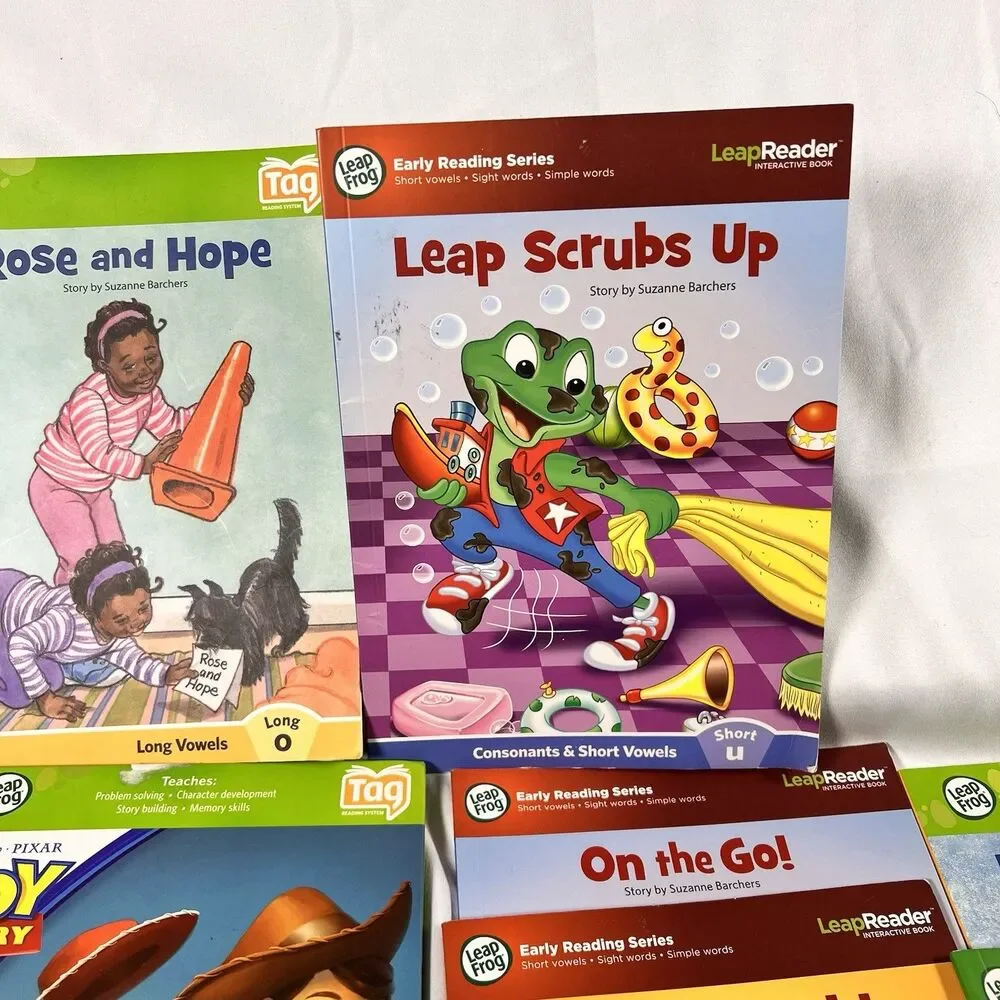 27 Leap Frog Tag/LeapReader Early Reading Interactive Books Lot + Pen, USB
